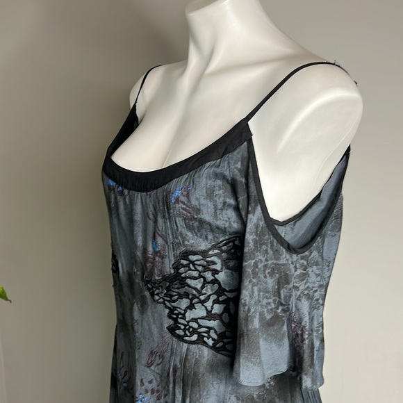 Free People Summer Art Print Teal Dress size 6 - Picture 5 of 9